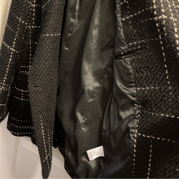 Anine Bing Kaia blazer black and white wool tweed jacket women size small - Picture 7 of 8